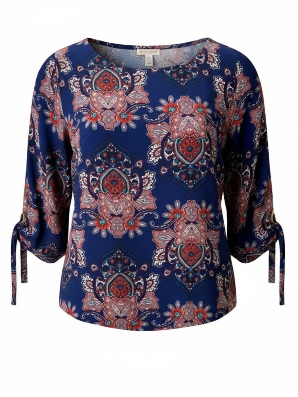 DANA BUCHMAN Paisley Blouse Blue Red Medium
